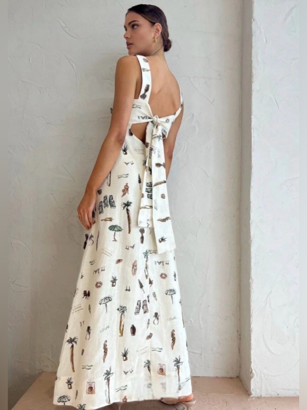 Commense Tie Back Casual Resort Dress,  XL - Picture 3 of 7